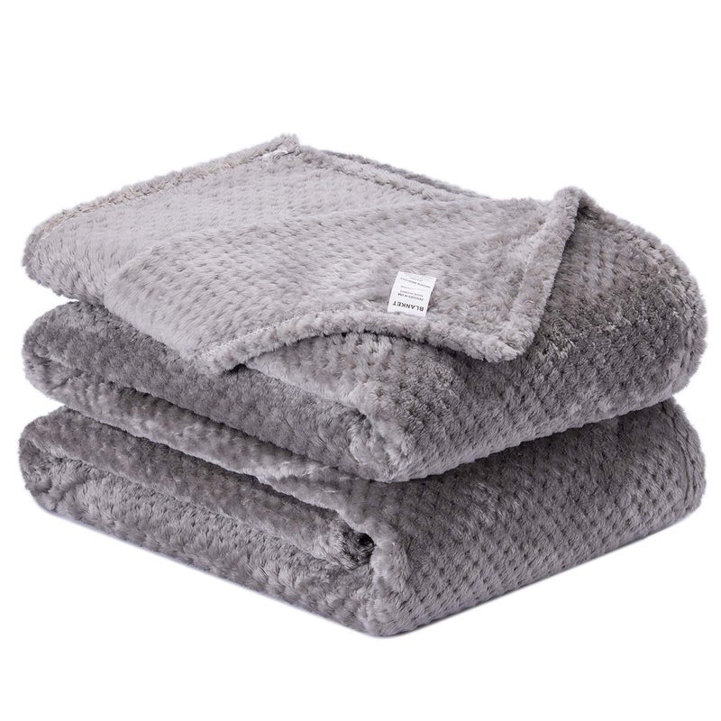 WONDER MIRACLE Fuzzy Throw Blanket, Plush Fleece Blankets for Adults, Toddler, Boys and Girls, Warm Soft Blankets and Throws for Bed, Couch, Sofa, Travel and Outdoor, Camping (Queen(80"x90"), XXL-Flint Gray) - Image 1